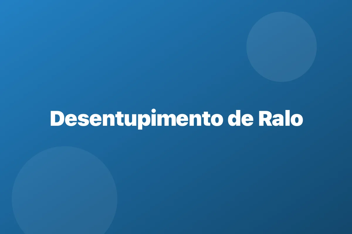 Desentupimento de ralo em Contagem – escoamento garantido